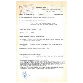 Report on Inspection of Kilcoy Police Station 08/07/1960
