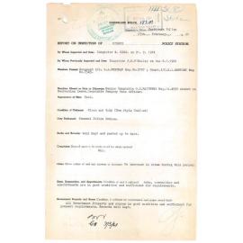 Report on Inspection of Kilcoy Police Station 21/02/1961