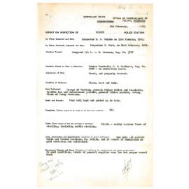 Report on Inspection of Kilcoy Police Station 31/01/1963