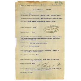 Report on Inspection of Esk Police Station 20/05/1920