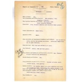 Report on Inspection of Esk Police Station 26/11/1928