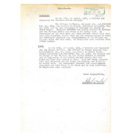 Letter of Report on Yarraman and Esk Police Stations inspected on 17/08/1964.