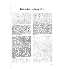 Chapter 2: Pastoralism to Separation